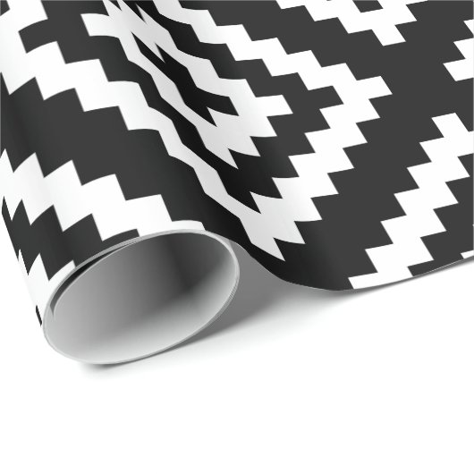 Schwarz-Weiß-Muster Geschenkpapier (Rolleneckpunkt)