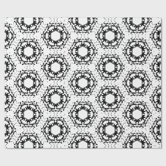 Schwarz-Weiß-Muster Geschenkpapier (Flach)