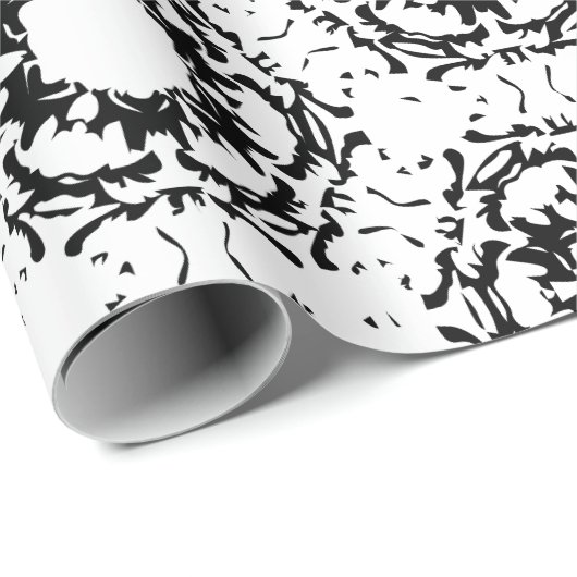Schwarz-Weiß-Muster Geschenkpapier (Rolleneckpunkt)