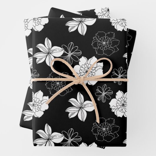 Schwarz-Weiß-Muster Geschenkpapier Set (Beispiel)