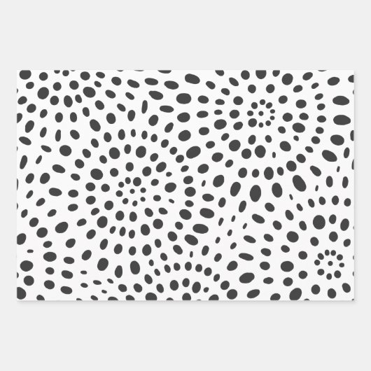 Schwarz-Weiß-Muster Geschenkpapier Set (Vorderseite 2)