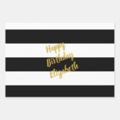 Schwarz-Weiß-Muster Geschenkpapier Set (Vorderseite)