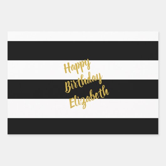 Schwarz-Weiß-Muster Geschenkpapier Set (Vorderseite)