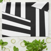 Schwarz-Weiß-Muster Geschirrtuch (Gefaltet)