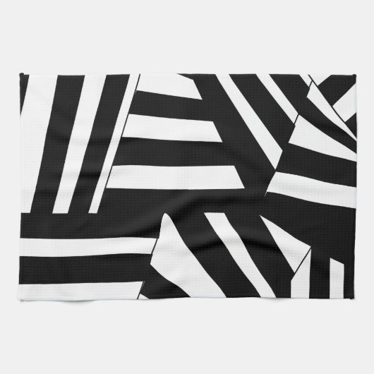 Schwarz-Weiß-Muster Geschirrtuch (Horizontal)