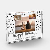 Schwarz-Weiß-Muster glückliche Ferien Custom 3 Fotoblock (Links)