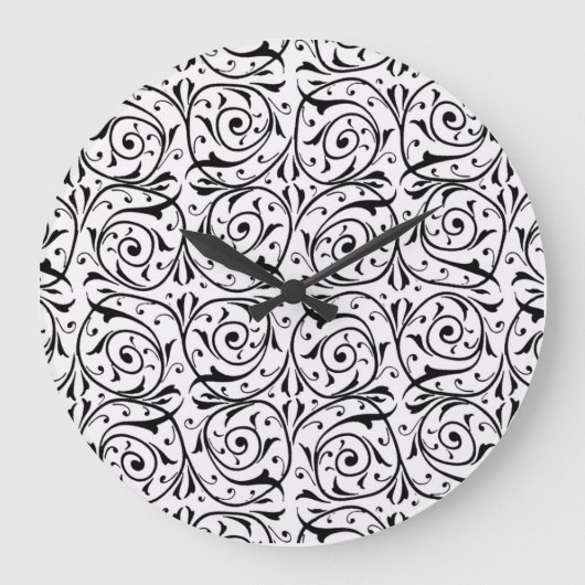 Schwarz-Weiß-Muster Große Wanduhr (Vorderseite)