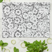 Schwarz-Weiß-Muster-Handtuch Geschirrtuch (Gefaltet)