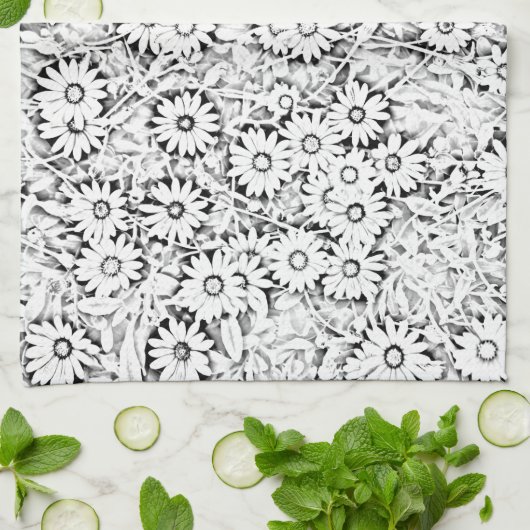 Schwarz-Weiß-Muster-Handtuch Geschirrtuch (Gefaltet)