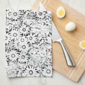 Schwarz-Weiß-Muster-Handtuch Geschirrtuch (Viertel Falte)