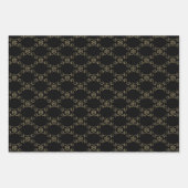 Schwarz-Weiß-Muster in Schwarz-Weiß-Weihnachtsgrün Geschenkpapier Set (Vorderseite 3)