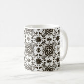 Schwarz-Weiß-Muster Kaffeetasse (VorderseiteRechts)