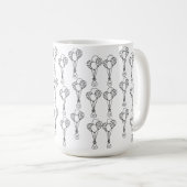 Schwarz-Weiß-Muster Kaffeetasse (VorderseiteRechts)