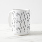 Schwarz-Weiß-Muster Kaffeetasse (Vorderseite Links)