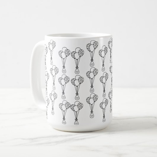 Schwarz-Weiß-Muster Kaffeetasse (Vorderseite Links)