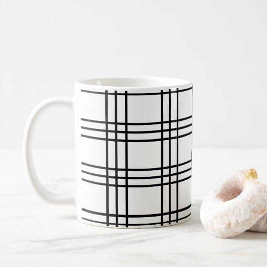 Schwarz-Weiß-Muster Kaffeetasse (Mit Donut)