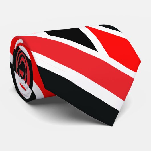 Schwarz-Weiß-Muster Krawatte (Gerollt)