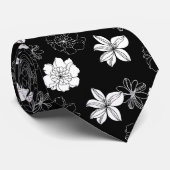 Schwarz-Weiß-Muster Krawatte (Gerollt)