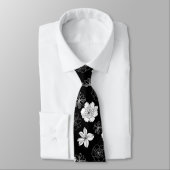 Schwarz-Weiß-Muster Krawatte (Gebunden)