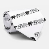 Schwarz-Weiß-Muster Krawatte (Gerollt)