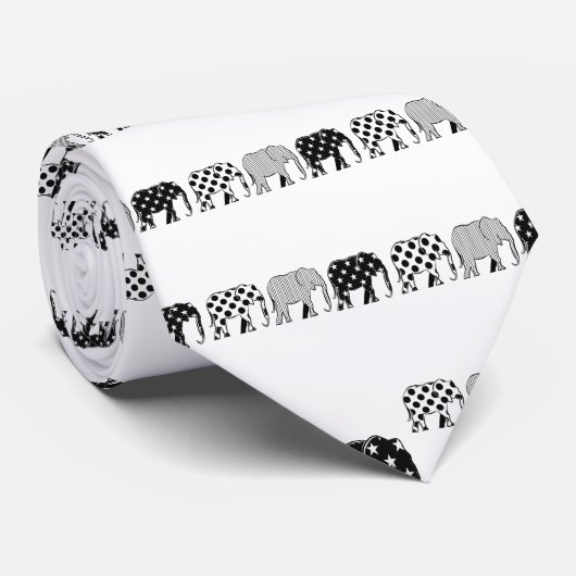 Schwarz-Weiß-Muster Krawatte (Gerollt)