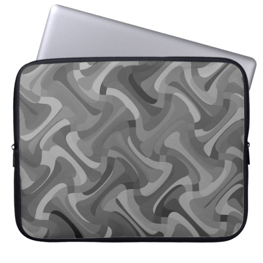 Schwarz-Weiß-Muster Laptopschutzhülle (Vorderseite)