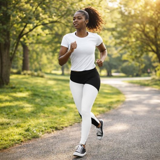 Schwarz-Weiß-Muster Leggings