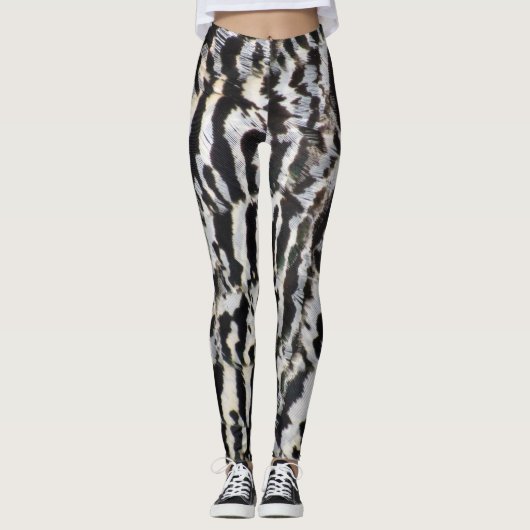 Schwarz-Weiß-Muster Leggings (Vorderseite)