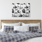 Schwarz-Weiß-Muster-Leinwand Leinwanddruck (Insitu (Schlafzimmer))