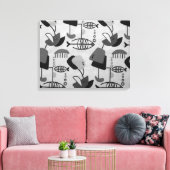 Schwarz-Weiß-Muster-Leinwand Leinwanddruck (Insitu (Wohnzimmer))