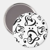 Schwarz-Weiß-Muster-Magnet Magnet (Vorderseite/Rückseite)