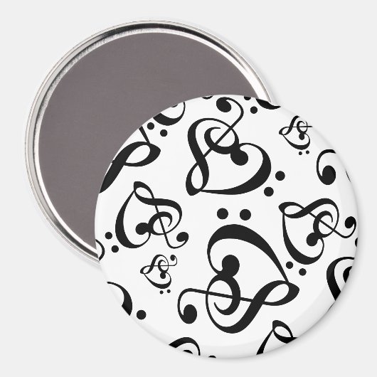 Schwarz-Weiß-Muster-Magnet Magnet (Vorderseite/Rückseite)