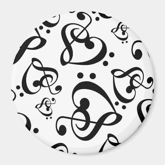 Schwarz-Weiß-Muster-Magnet Magnet (Vorne)