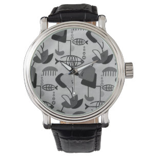 Schwarz-Weiß-Muster - Männerüberwachung Armbanduhr
