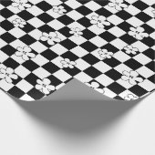 Schwarz-Weiß-Muster mit Blumenkarton Geschenkpapier (Ecke)