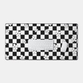 Schwarz-Weiß-Muster mit Blumenkarton Schreibtischunterlage (Tastatur & Maus)