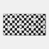 Schwarz-Weiß-Muster mit Blumenkarton Schreibtischunterlage (Vorderseite)