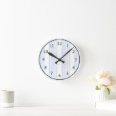 Schwarz-Weiß-Muster mit fünf Streifen Runde Wanduhr (Zuhause)