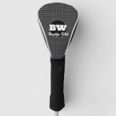 Schwarz-Weiß-Muster Mit Monogramm Golf Headcover (Vorderseite)