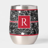 Schwarz-Weiß-Muster: Mit Monogramm Rotes Muster (Rückseite)