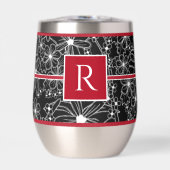 Schwarz-Weiß-Muster: Mit Monogramm Rotes Muster (Vorderseite)