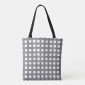 Schwarz-Weiß-Muster Mit Monogramm Tasche (Rückseite)