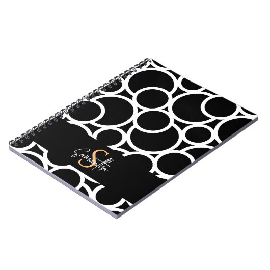 Schwarz-Weiß-Muster mit Name Notizblock (Linke Seite)