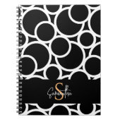 Schwarz-Weiß-Muster mit Name Notizblock (Vorderseite)