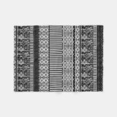 Schwarz-Weiß-Muster mit Spitzen und Patchwork Fleecedecke (Vorderseite (Horizontal))