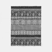 Schwarz-Weiß-Muster mit Spitzen und Patchwork Fleecedecke (Vorderseite)