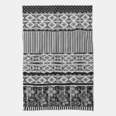 Schwarz-Weiß-Muster mit Spitzen und Patchwork Geschirrtuch (Vertikal)