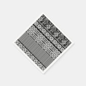 Schwarz-Weiß-Muster mit Spitzen und Patchwork Serviette (Ecke)