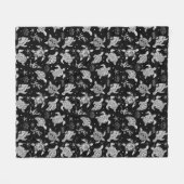 schwarz-weiß Muster mit Vintage-Schildkröten Fleecedecke (Vorderseite (Horizontal))