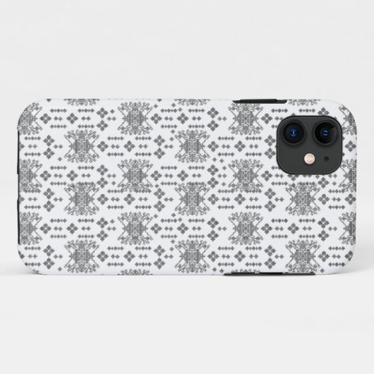 Schwarz-Weiß-Muster mit weißem Hintergrund Case-Mate iPhone Hülle (Rückseite (Horizontal))
